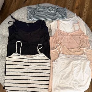 LOFT Women's Cami Tops - Black, White, Light Pink & Striped